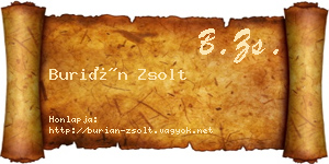 Burián Zsolt névjegykártya