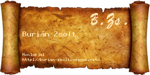 Burián Zsolt névjegykártya